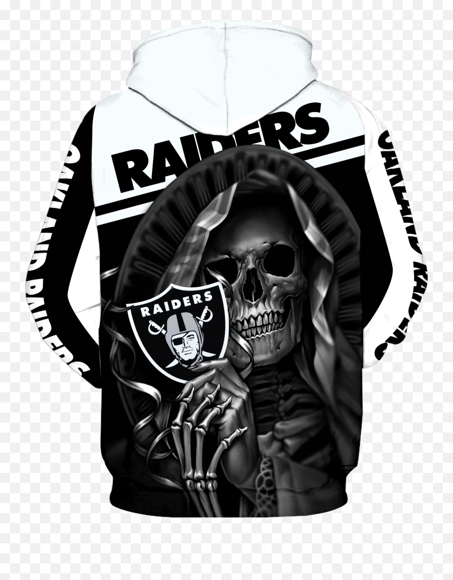 Oakland Raiders Skull New All Over - Hooded Png,Raiders Skull Logo