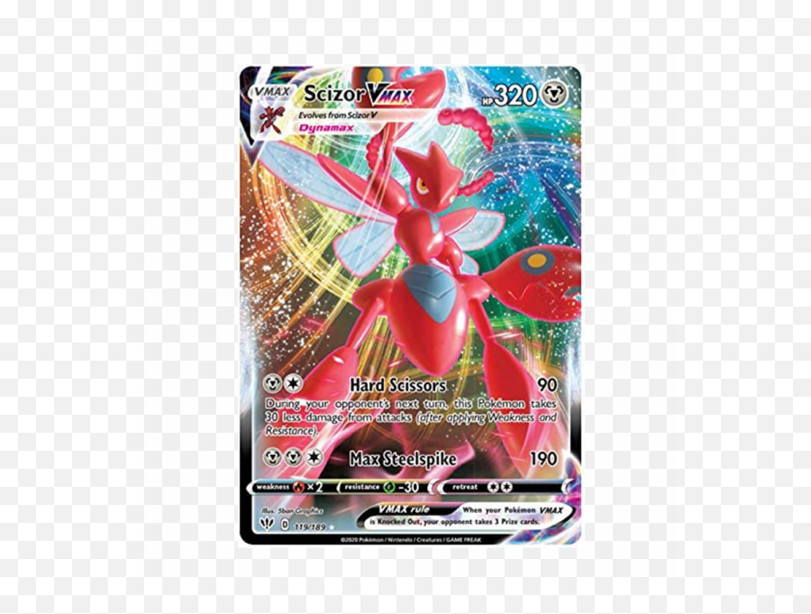 Scizor Vmax 119189 Ultra Rare Darkness Ablaze - Scizor Vmax Pokemon Card Png,Scizor Png