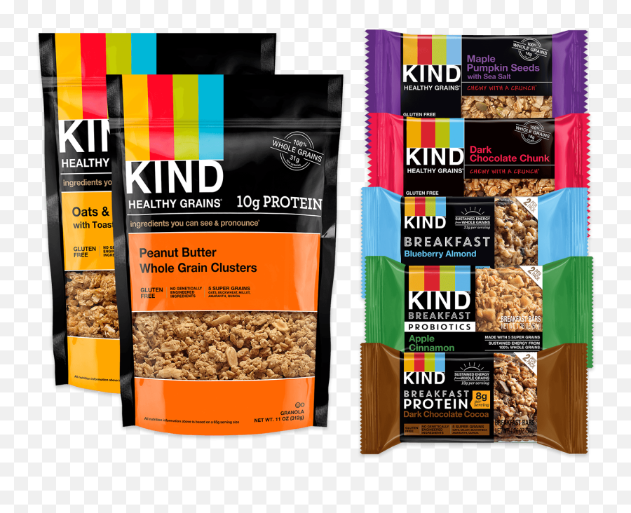 Whole Grains Variety Pack Snacks Kind - Granola Png,Grains Png