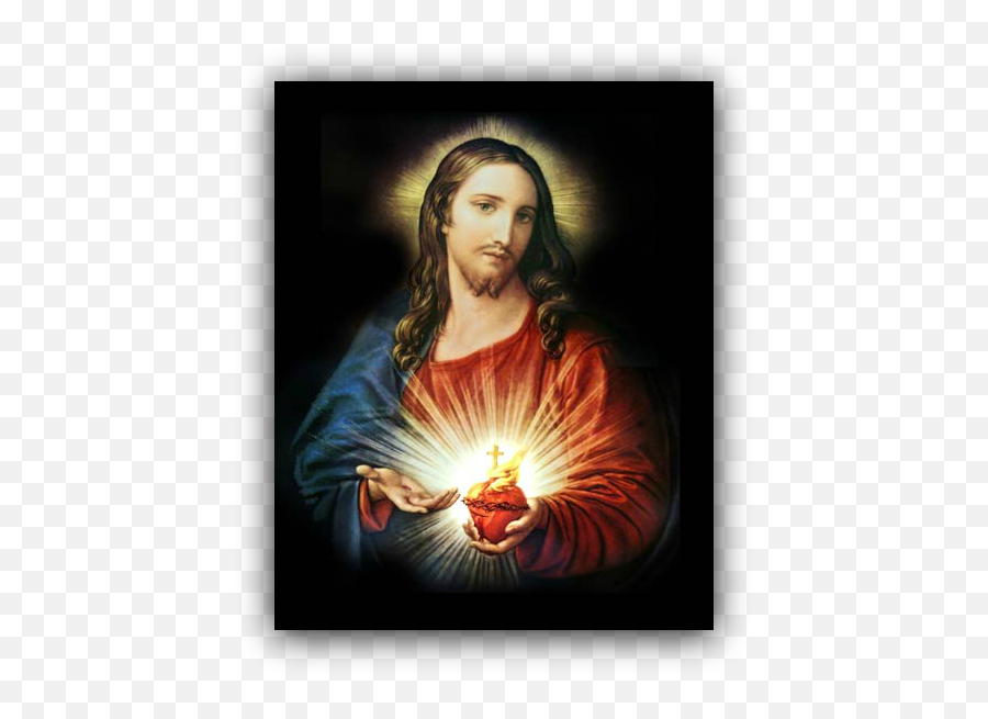 Sacred Heart Full Image - Sacred Heart Of Jesus Sacred Heart Of Jesus Old Painting Png,Divine Mercy Imaage Icon
