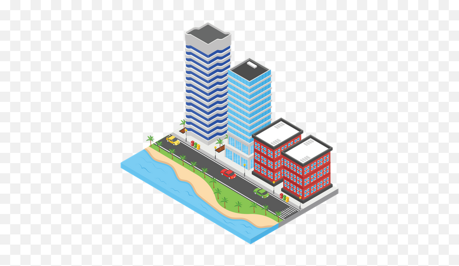 Best Premium City View Illustration Download In Png U0026 Vector - 3d Isometric Highrise,City Vector Icon