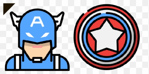Superhero Captain America Cute Cursor - Flat Icon png