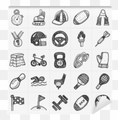 Wall Mural Doodle Sport Icons - PIXERSHK Spor Doodle png
