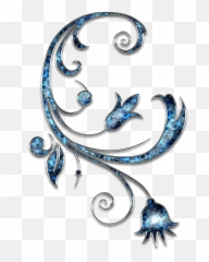 Download Flowertransparent - Background Silver Blue PNG Art