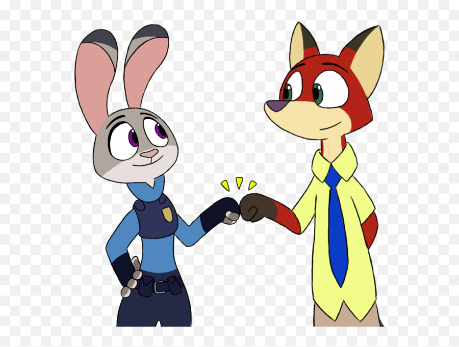 Nick And Judy By Rubengr Fur Affinity - Clip Art Fist Bump Fist Bump Png Cartoon,Fist Bump Png