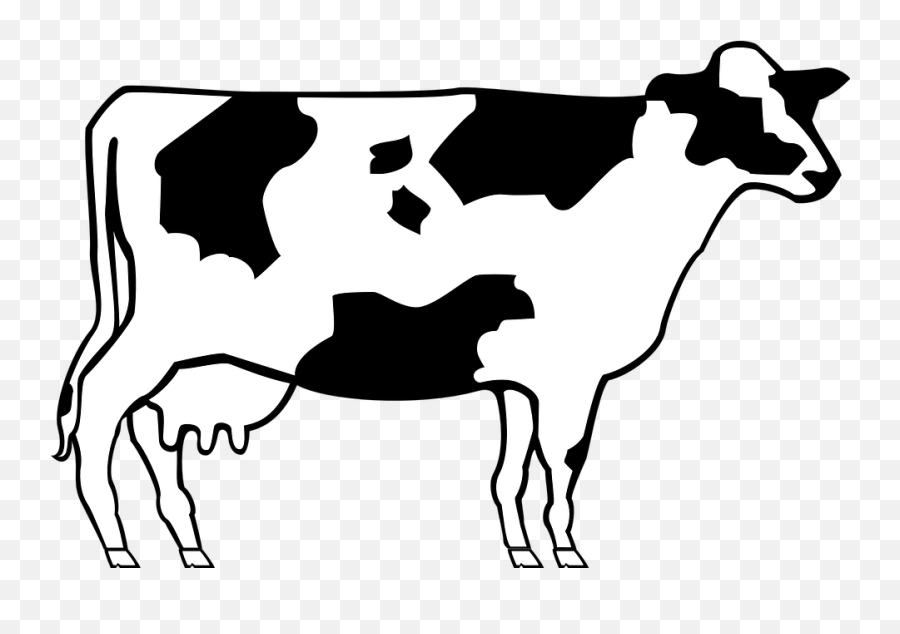 Png Cow Black And White Transparent Whitepng - Cow Clip Art,Cattle Png