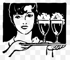Vintage Clip Art Girl - Vintage Retro Clipart Png,Waitress Png