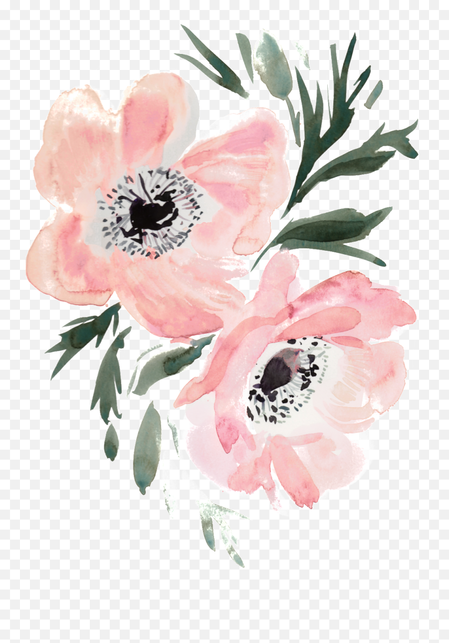 Download Slim Hand Painted Flowers Transparent Decorative - Painted Flowers Transparent Background Png,Painted Flowers Png