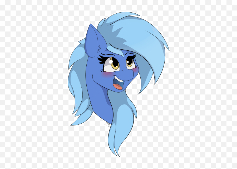 Blushing Bust Female Mare Oc - Cartoon Png,Wind Transparent Background