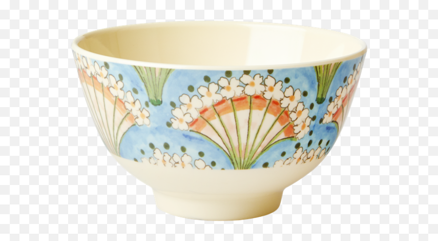 Flower Fan Print Small Melamine Bowl By Rice Dk - Bowl Png,Rice Transparent Background
