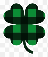 Green Buffalo Plaid Four Leaf Clover St Patricks T - Shirt for Transparent Background 4 Clipart png
