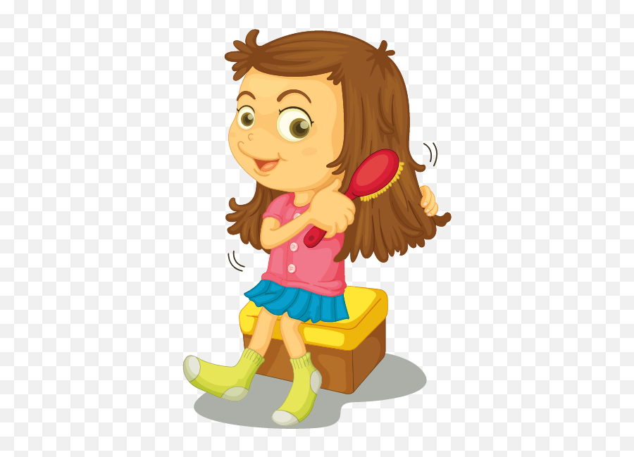 4570book Comb My Hair Clipart Png In Pack 5675 - Girl Brushing Hair Clipart,Girl Hair Png