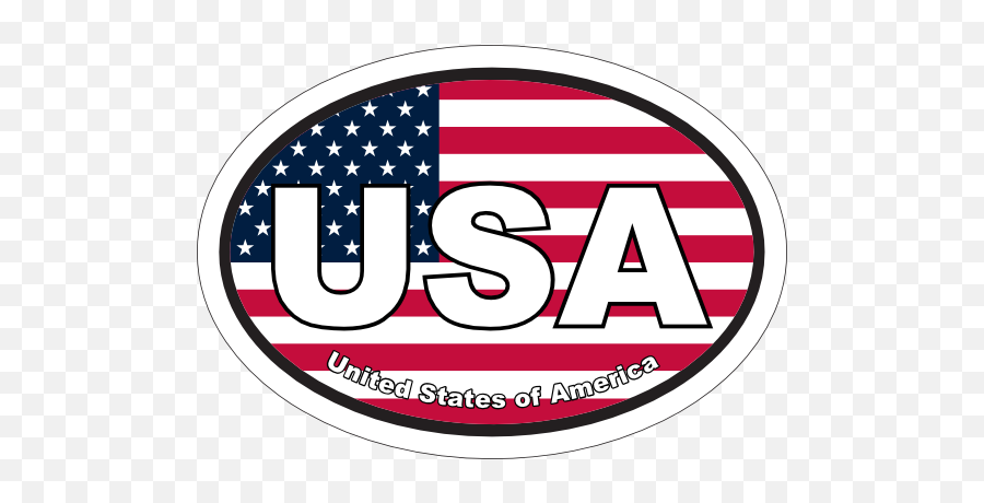 United States Of America Usa American Flag Oval Sticker - Circle Png,American Flag Logo