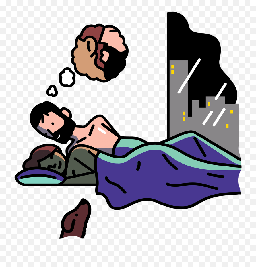 Married Couple Going To Sleep In The - Sleep Cartoon Couple Png,Sleeping Png