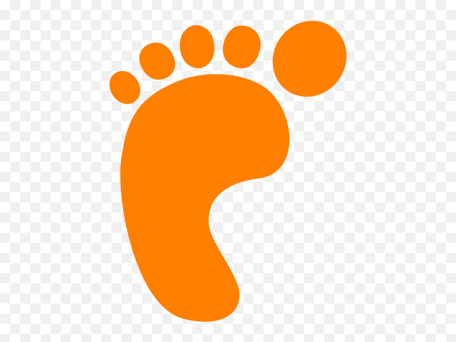 Orange Foot Prints Clip Art - Foot Print Clipart Orange Png,Foot Prints Png