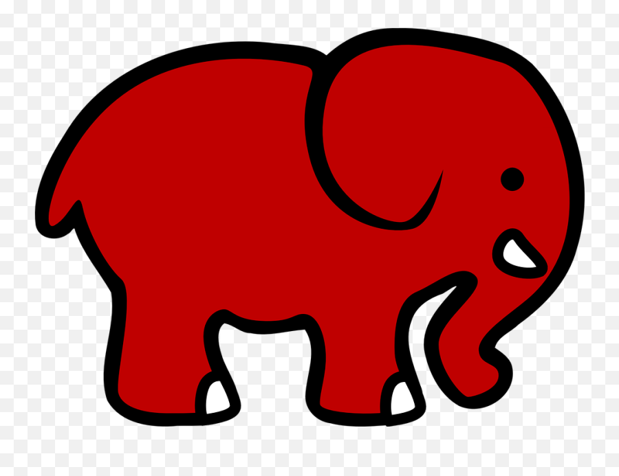 Elephant Profile Red - Free Vector Graphic On Pixabay Elephant Clip Art Png,Elephant Clipart Transparent