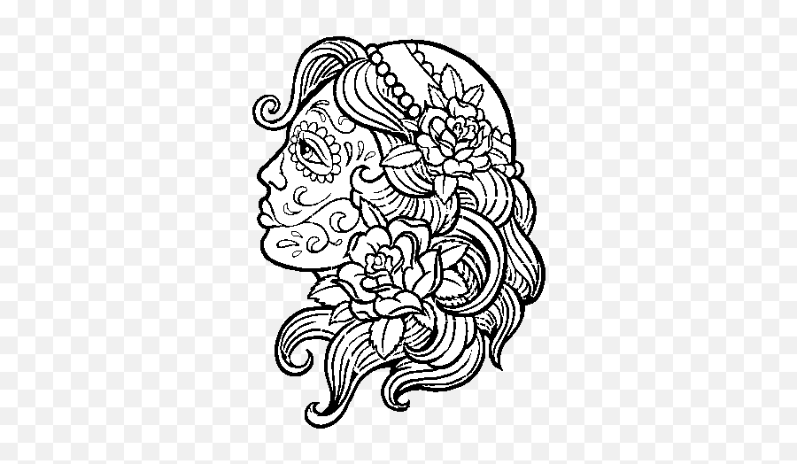 Catrina Tattoo Coloring Page - Coloringcrewcom Line Drawing Mandala Tattoos Png,Catrina Png