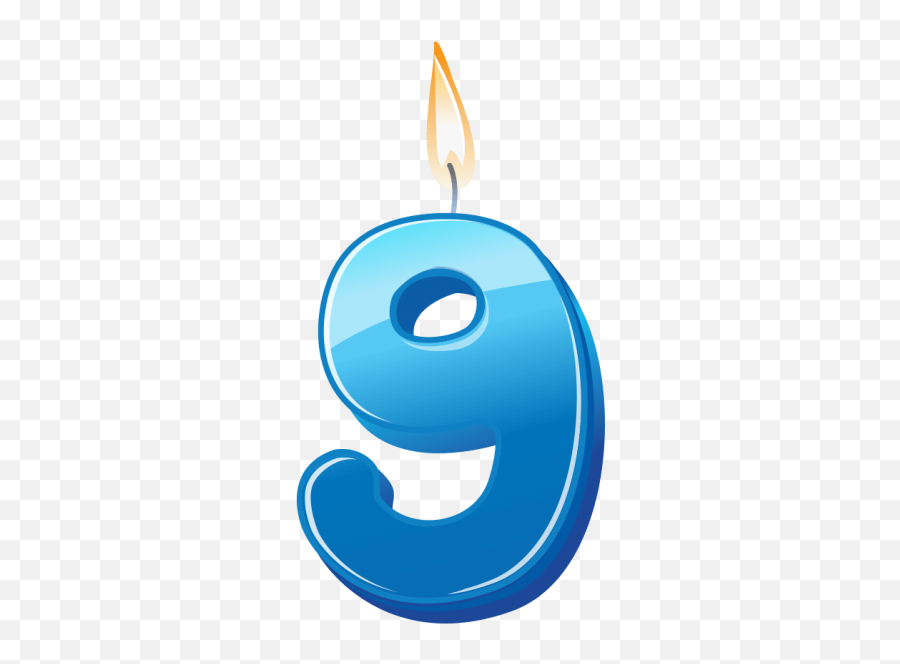 Birthday Candle Number 9 Png Image Free - Number 9 Candle Png,Number 9 Png