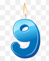 Birthday Candle Number 9 Png Image Free