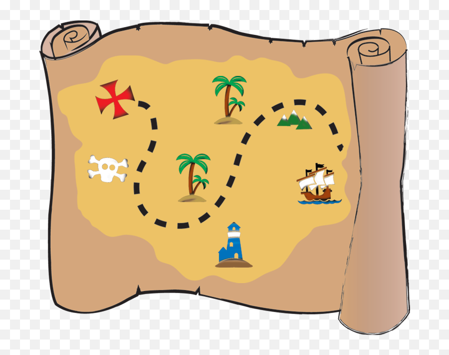 Cartoon Pirate Treasure Map - Cartoon Pirate Treasure Map Png,Treasure Map Png