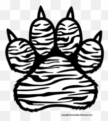 Tiger Paw Png Black And White Free - Prints Clip Art