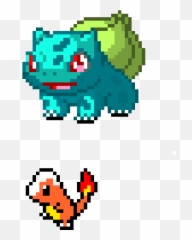 Download Bulbasaur And Charmander - Pokemon Bulbasaur Sprite Bulbasaur Beads Pattern Png,Bulbasaur Png