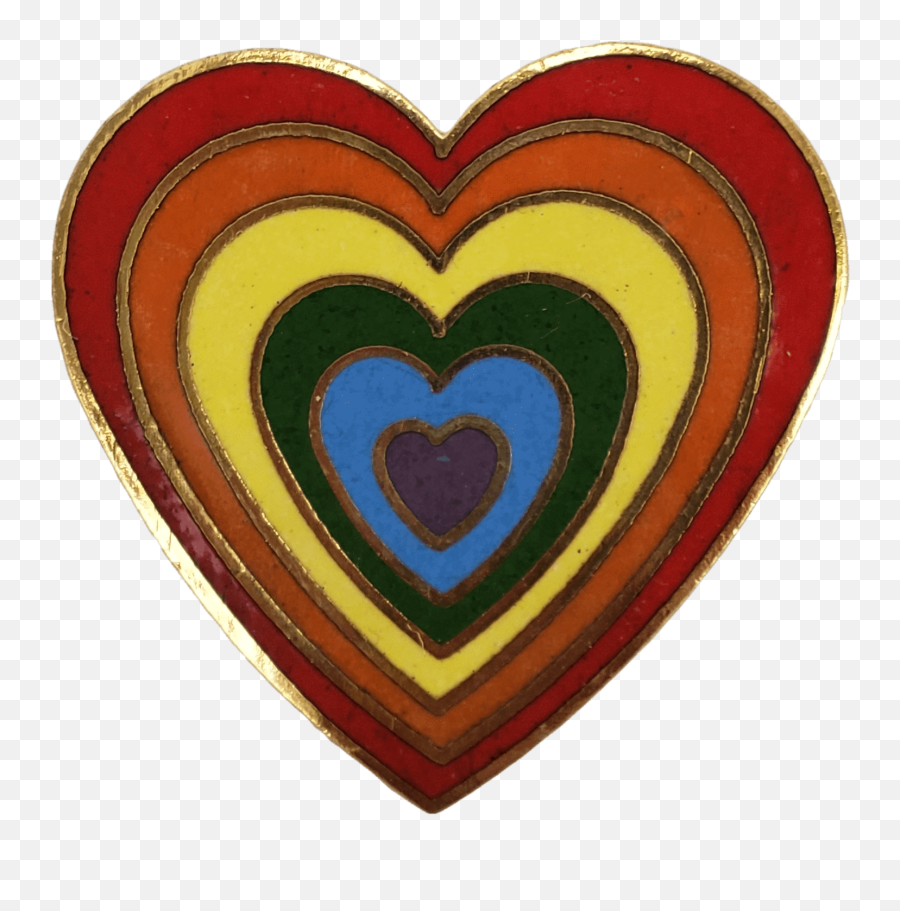 70u0027s80u0027s Rainbow Heart Pin - Decorative Png,Rainbow Heart Png