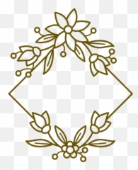 Square Floral Frame Botanic Stroke - Transparent PNG u0026 SVG Picture Frame