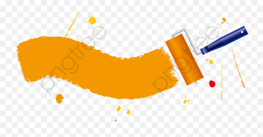 Paint Brush Clipart Yellow - Clipart Paint Roller Png,Paint Brush Vector Png