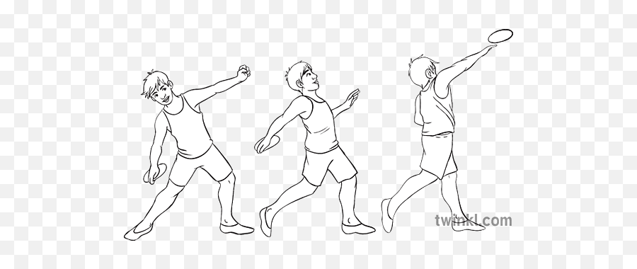 Discus Throw Pe Athletics People Stages Movement Ks3 Ks4 Bw Rgb - Dancer Png,Discus Icon