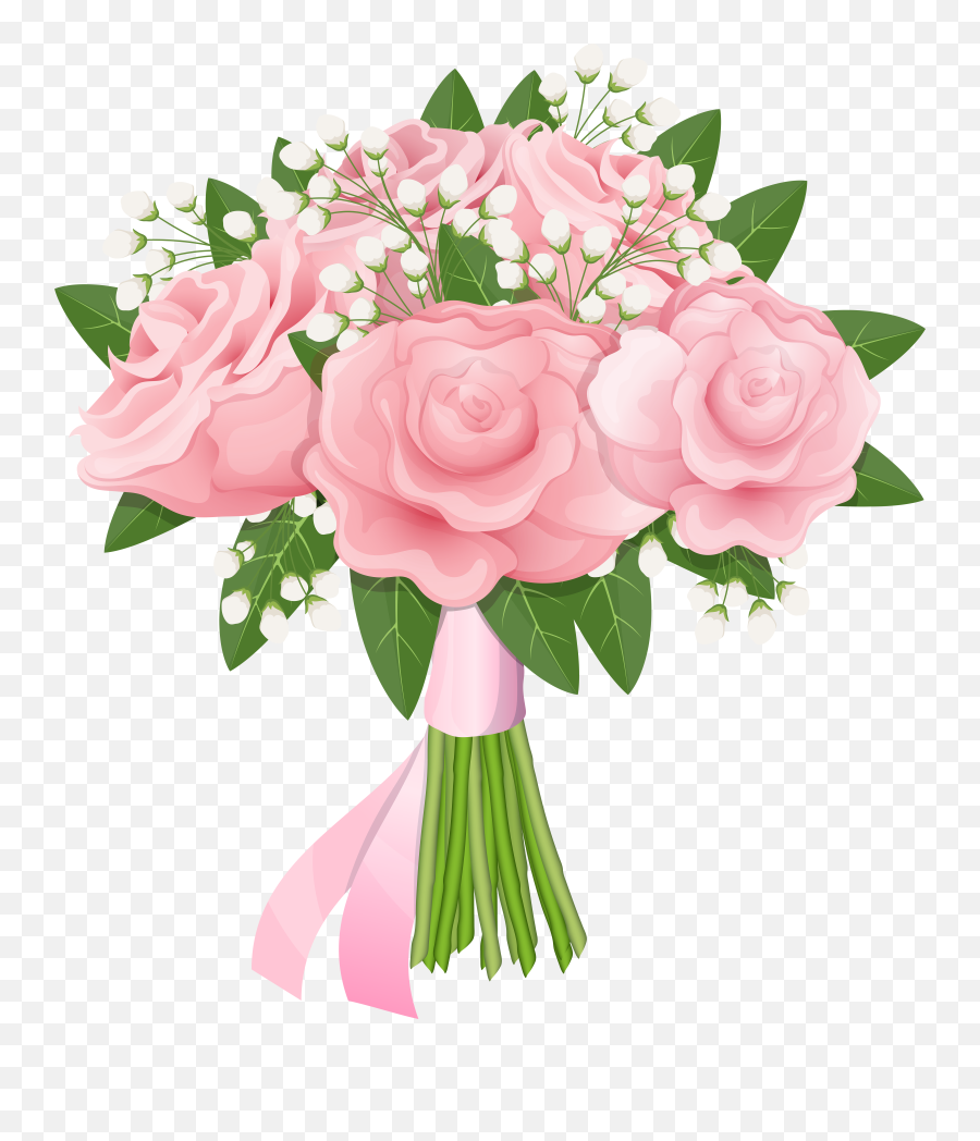 Hand Clipart Bouquet - Pink Flower Bouquet Clipart Png,Flower Bouquet Transparent Background