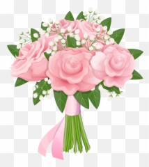 Hand Clipart Bouquet - Pink Flower png