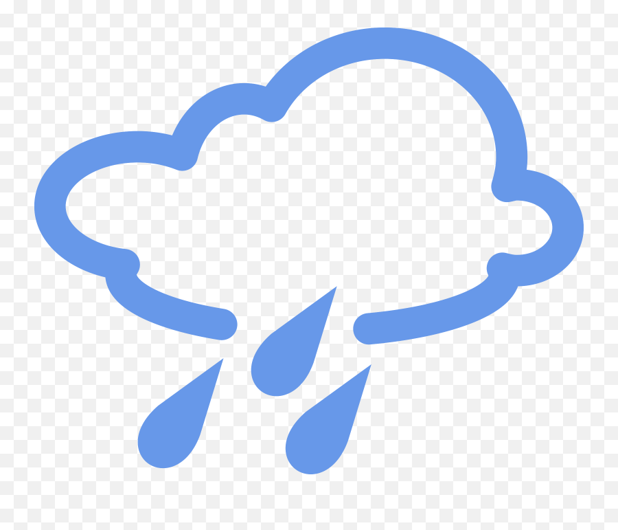 Cloudy Rainy Rain - Weather Symbols Png,Raindrops Png