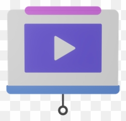 Video Presentation Icon - Download in Colored Outline Style Horizontal png