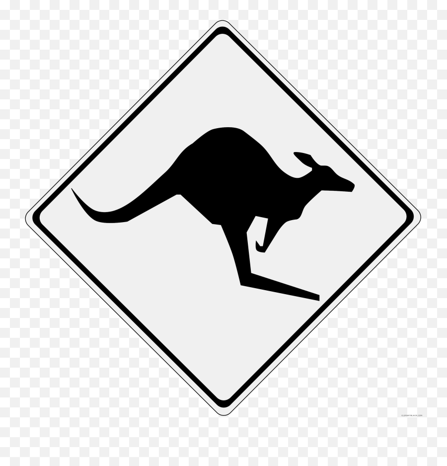 Clipart Animals Kangaroo - Australian Owned Company Logo Kangaroo Crossing Sign Png,Kangaroo Transparent Background
