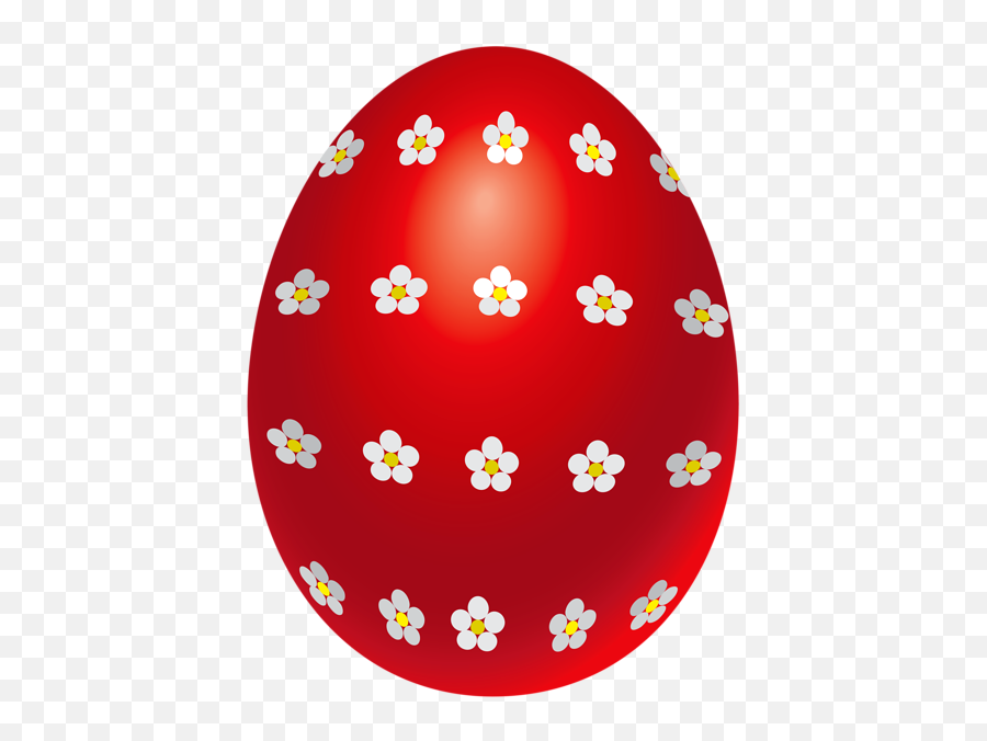 Easter Egg With Flowers Transparent - Transparent Easter Egg Red Png,Easter Egg Transparent