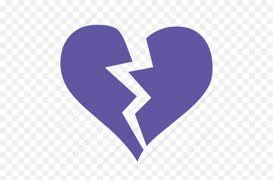 Iconsetc Simple Purple Classica Broken Heart Icon - Transparent Broken Heart Symbol Png,Broken Heart Png