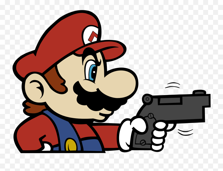 Heres Hi - Mario With A Gun Png,Holding Gun Png
