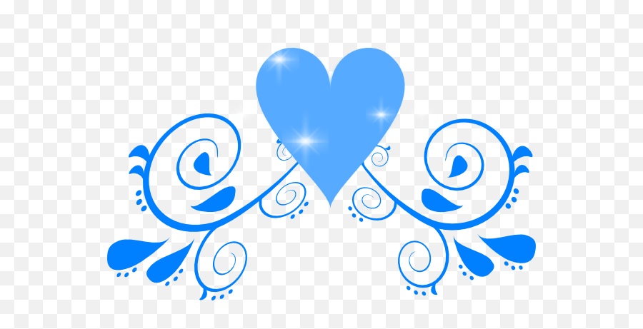 Blue Heart Swirl Clip Art - Free Paisley Clip Art Png,Blue Heart Png