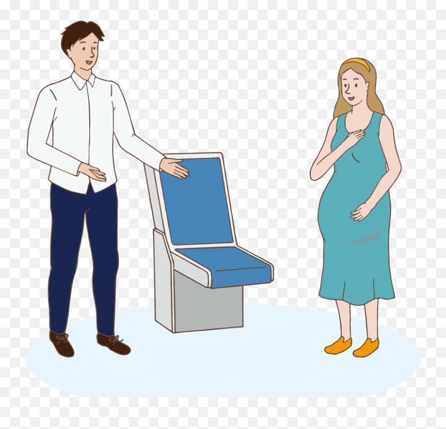 Download A Man Gives Up His Seat For - Man Giving Up Seat Png,Pregnant Png