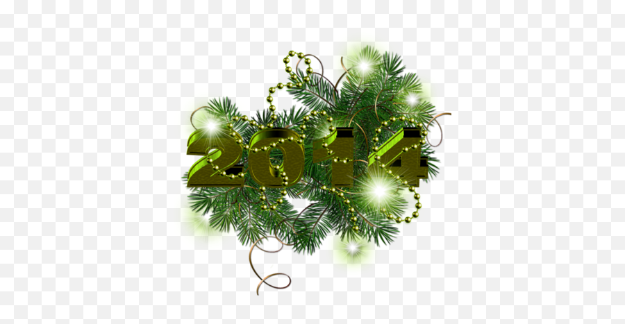 Free New Year 2014 Decoration With Green Stars And - Illustration Png,Ornament Transparent Background