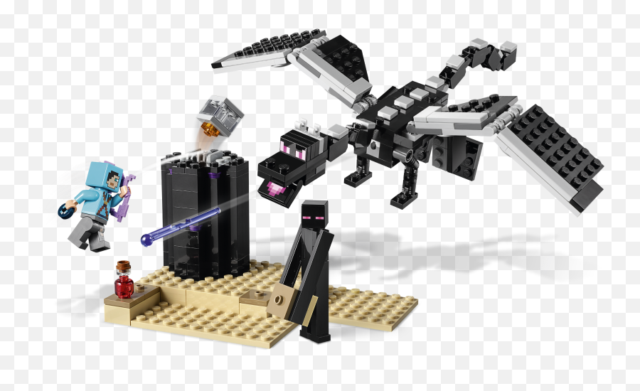 Lego Minecraft The End Battle 21151 Ender Dragon Building - Minecraft The End Battle Png,Ender Pearl Png