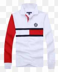 Ralph Lauren Polo Jean Jacket Mesh White Red Men Womens - Camisa Manga Longa Tommy Hilfiger png