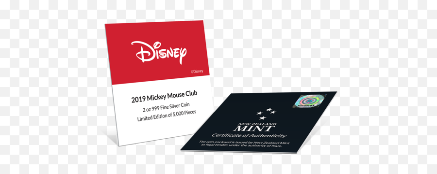 Disney Mickey Mouse Club Ultra High Relief 2oz Silver Coin - Disney Store Png,Disney D Logo