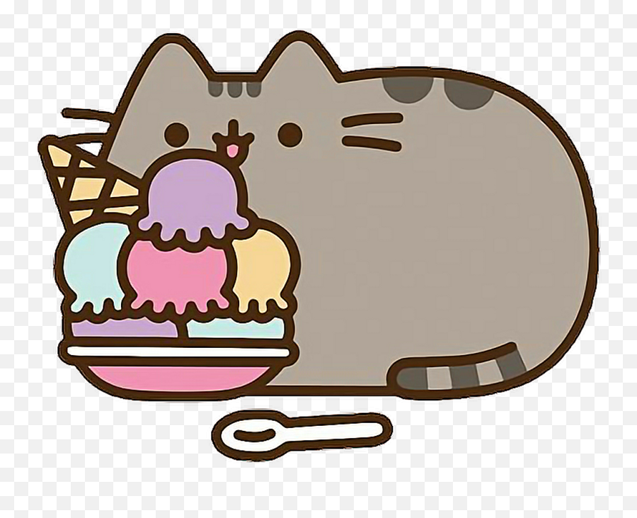 Download Cartoon Cat Eating Pusheen Png