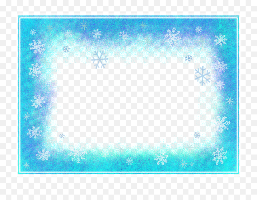 Frame Winter Flakes - Frozen Transparent Background Ice Png,Frost Border Png