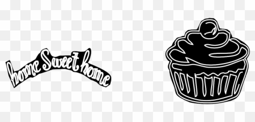 Cupcake U0026 Home Sweet - Red Rubber Stamp Language png