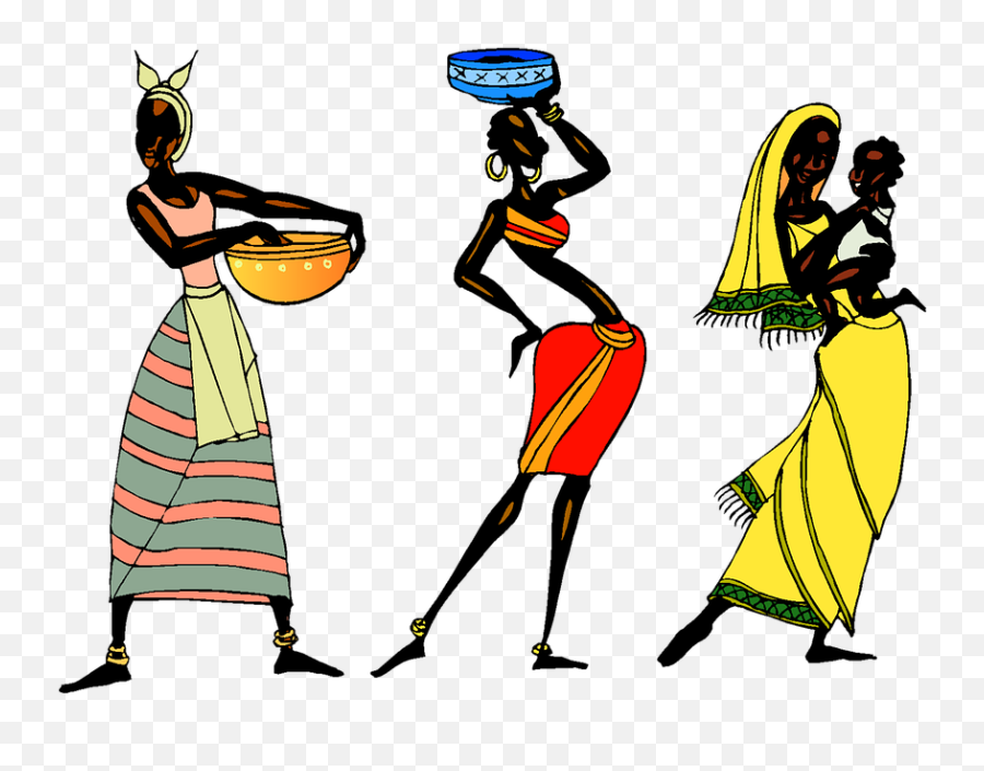 Download Woman Ethic African People Collage Tribe - African Tribal Woman Painting Png,Tribal Border Png