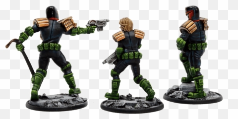 Wargames Illustrated Sneek Peek Judge Dredd Miniatures - Fictional Character Png,Judge Dredd Logo