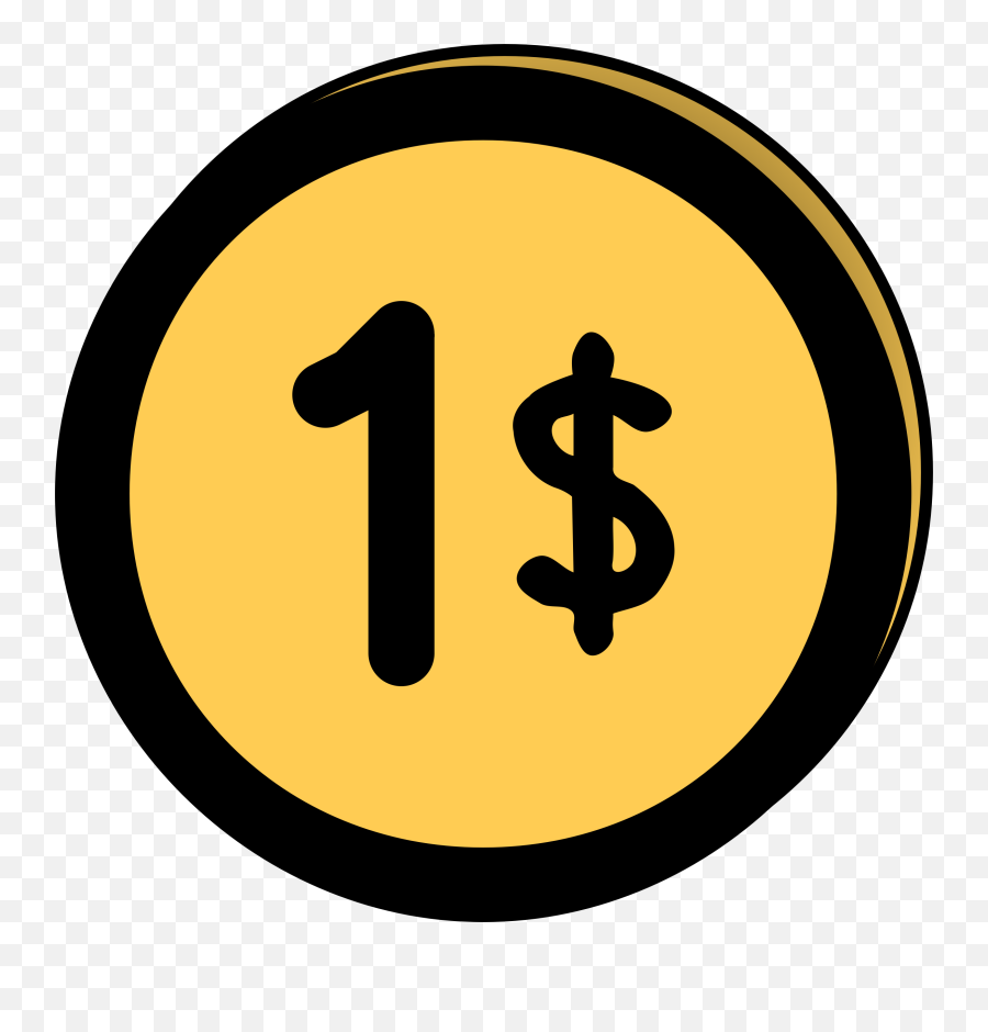 1 Dollar Coin Clipart - Number Png,1 Dollar Png